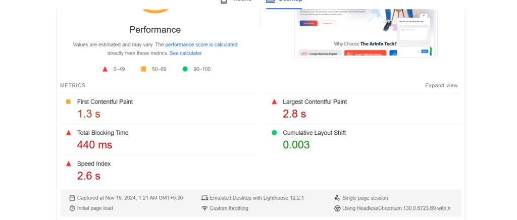 Website Speed Metrics