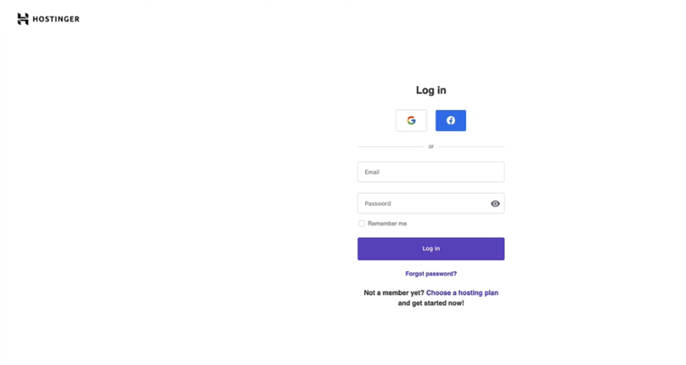 Next Step – Log in to Hostinger