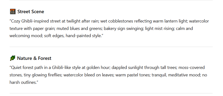 Prompt Recipes