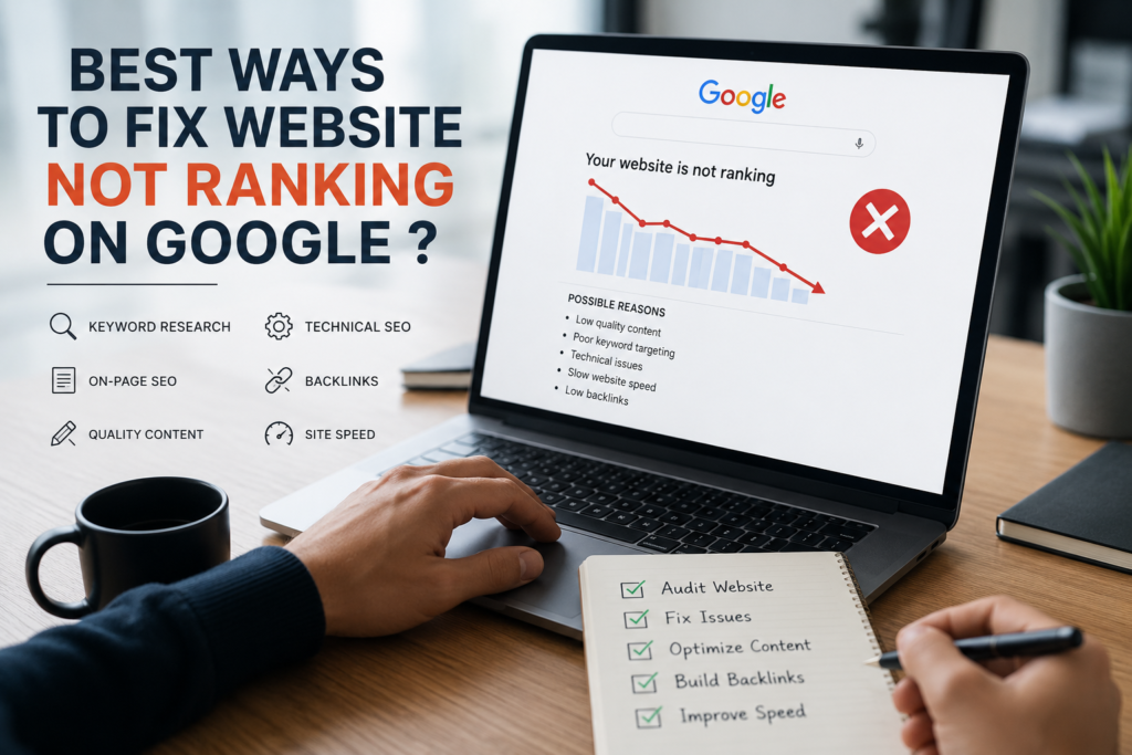 Best Ways to Fix Website Not Ranking on Google 2026 ?