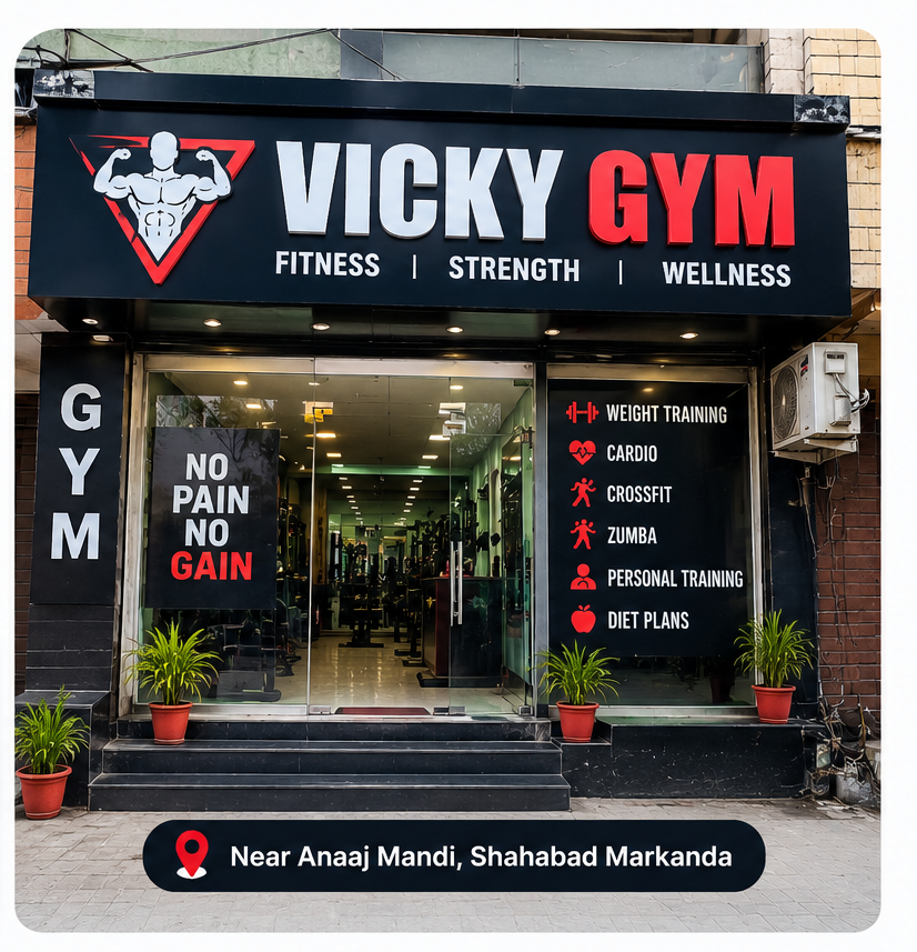 Vicky Gym Shahabad Markanda near Anaaj Mandi with modern equipment and expert fitness training