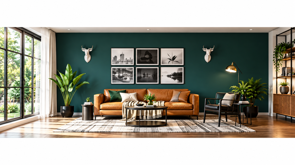 Emerald Green Modern Living Room